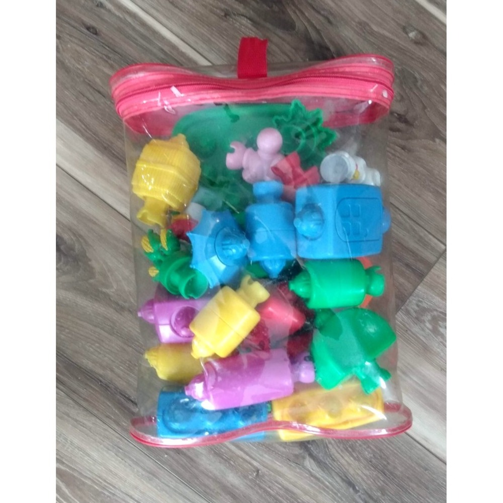 VTG Fisher-Price Pop-Onz Creative Building System w Base Plate Bag Animals 24pc - Picture 5 of 7